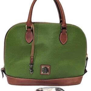 Dooney & Bourke Mint Green and Tan Women's Zip Zip Satchel Crossbody Purse